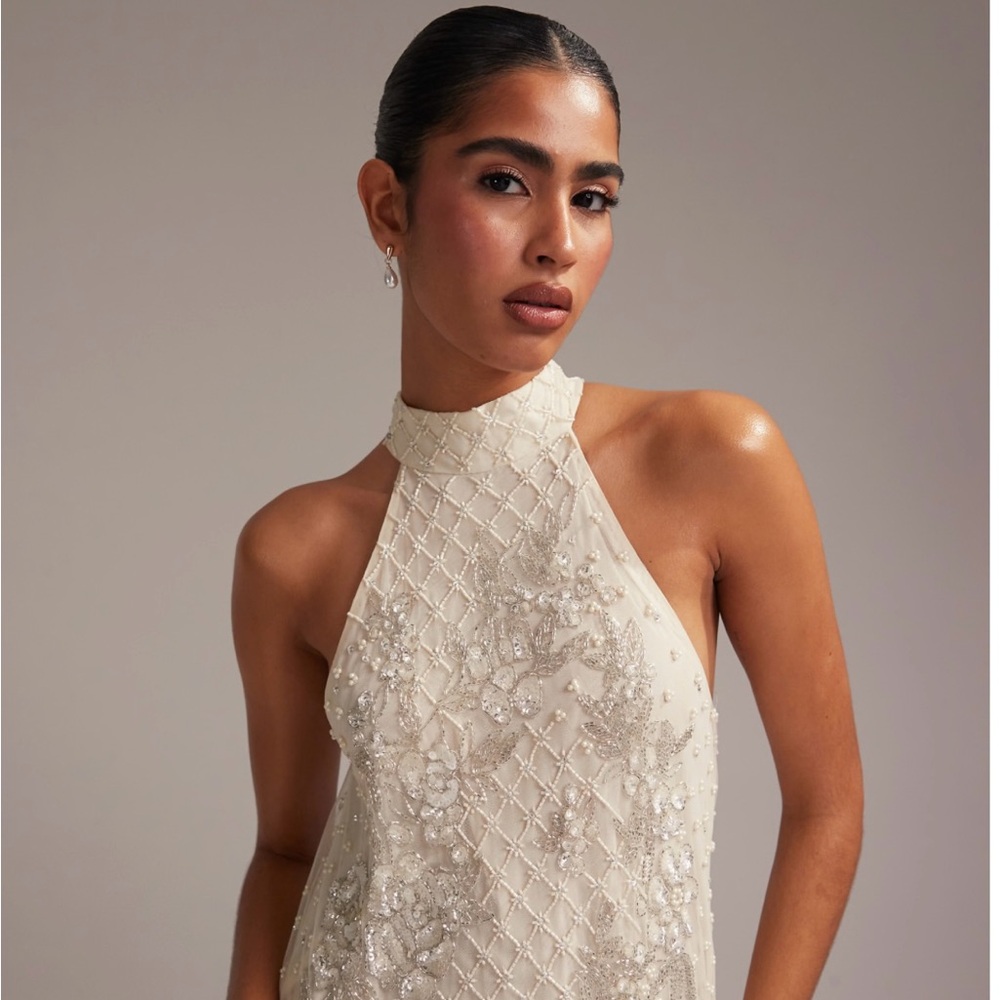 ASOS Beaded Feathered Dress - Picture 2 of 8